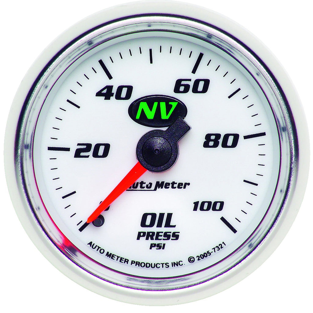 AutoMeter 7321 GAUGE, OIL PRESSURE, 2 1/16", 100PSI, MECHANICAL, NV