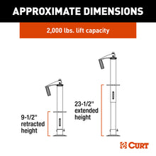 Load image into Gallery viewer, CURT 733926 Lippert Quick Drop Drill-Operated Tongue Jack, 2,000 lbs, 14" Travel