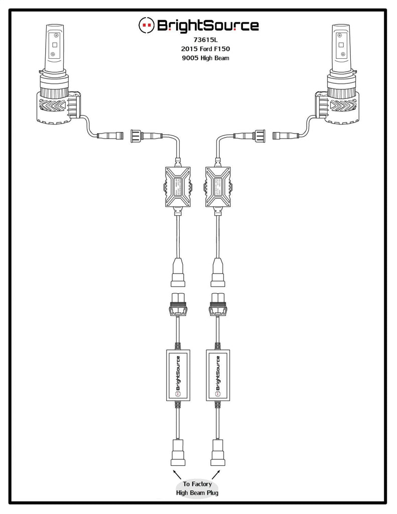 BrightSource 73615L Fan Base LED Kit; H11; 6000K; 2 Year Warranty; - Truck Part Superstore