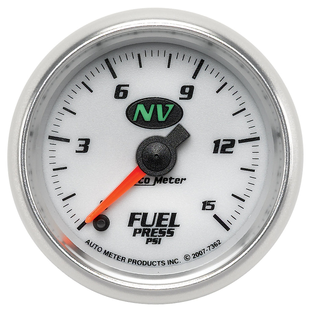 AutoMeter 7362 GAUGE, FUEL PRESSURE, 2 1/16", 15PSI, DIGITAL STEPPER MOTOR, NV