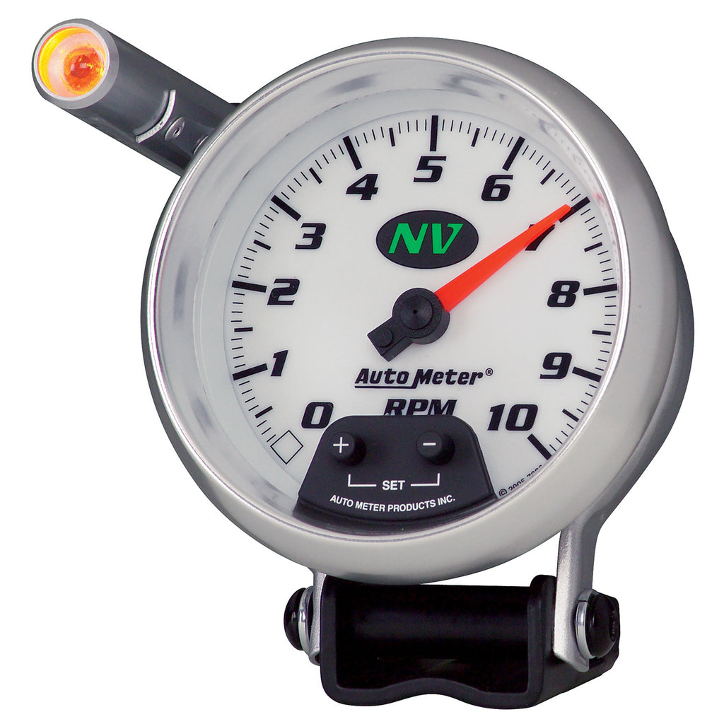 AutoMeter 7390 GAUGE, TACHOMETER, 3 3/4", 10K RPM, PEDESTAL W/ EXT. QUICK-LITE, NV