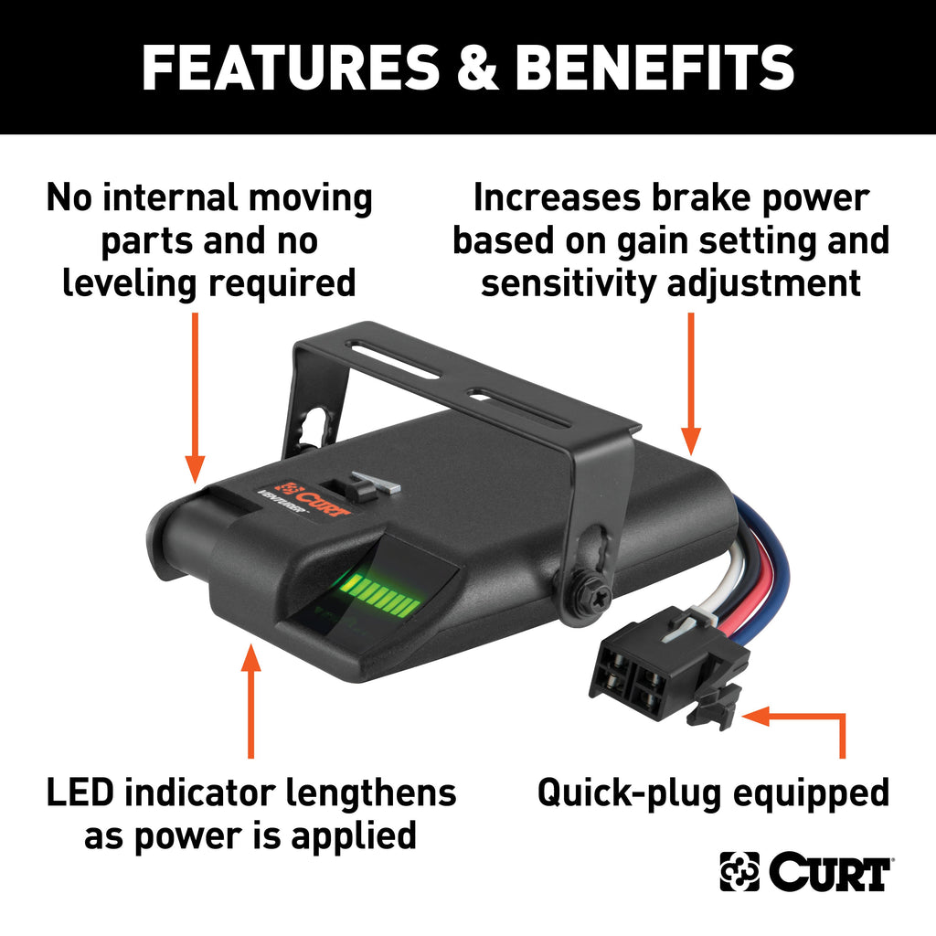 CURT 51110 CURT 51110 Venturer Electric Trailer Brake Controller; Time-Delay - Truck Part Superstore