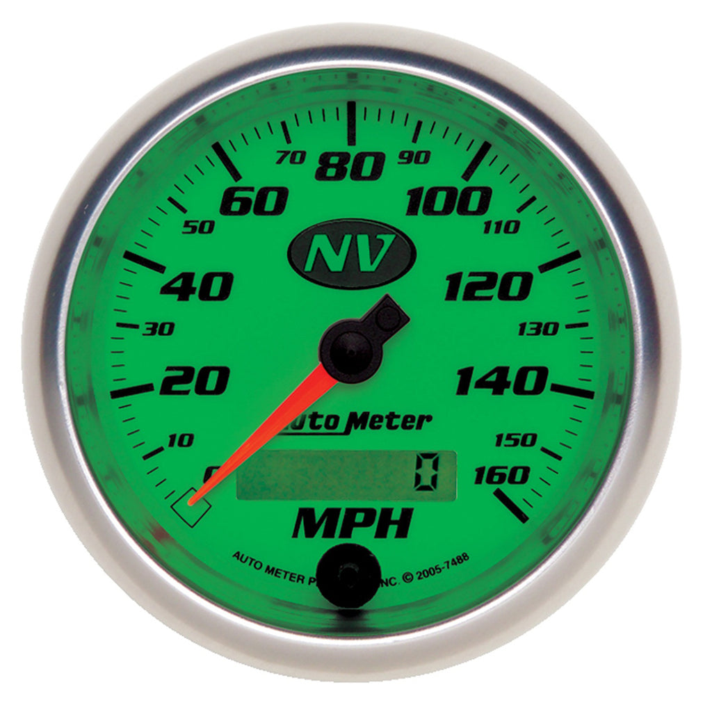 AutoMeter 7488 GAUGE, SPEEDOMETER, 3 3/8", 160MPH, ELEC. PROGRAMMABLE, NV