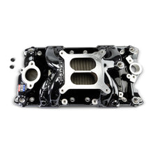 Load image into Gallery viewer, Edelbrock 7501-BP Performer RPM Small Block Chevy AIR-Gap Intake Manifold, Black Plasma finish