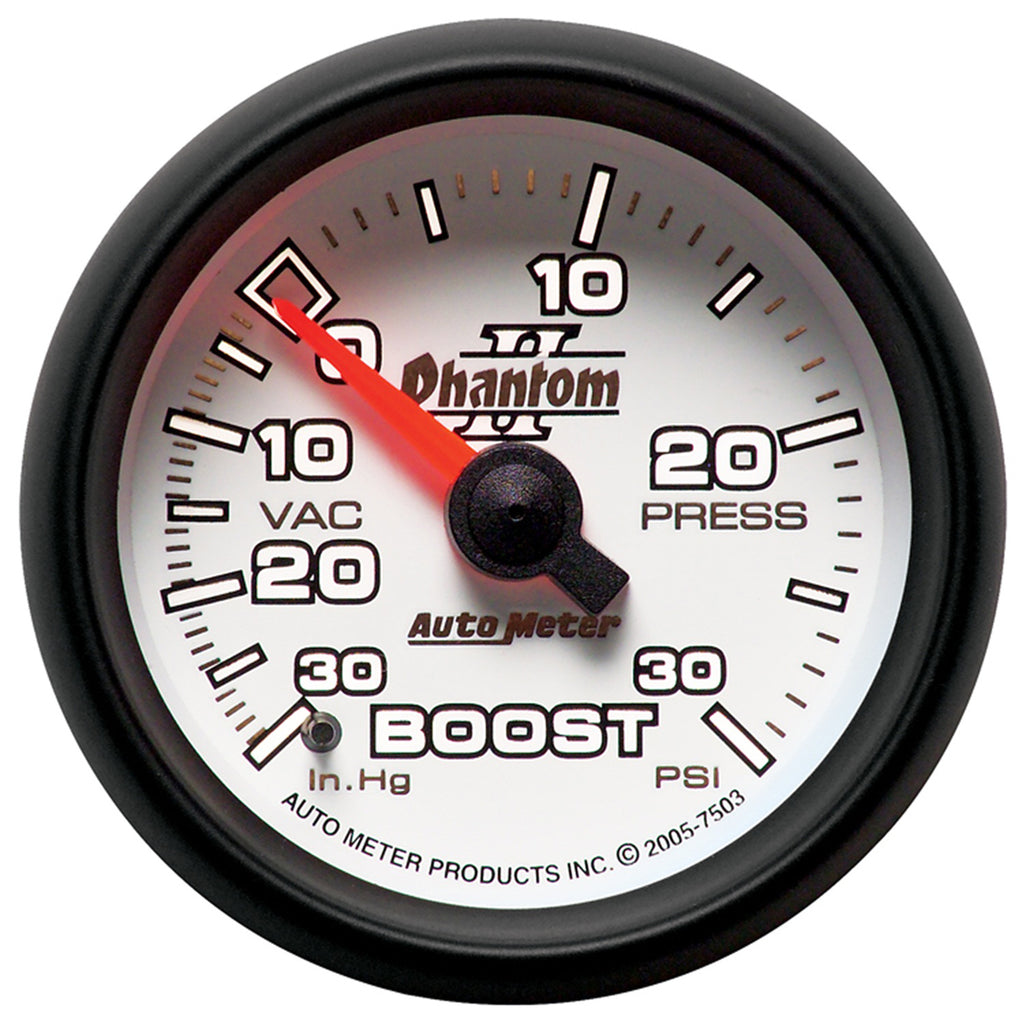 AutoMeter 7503 GAUGE, VAC/BOOST, 2 1/16", 30INHG-30PSI, MECHANICAL, PHANTOM II