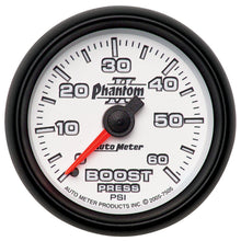 Load image into Gallery viewer, AutoMeter 7505 GAUGE, BOOST, 2 1/16", 60PSI, MECHANICAL, PHANTOM II
