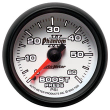 Load image into Gallery viewer, AutoMeter 7505 GAUGE, BOOST, 2 1/16", 60PSI, MECHANICAL, PHANTOM II