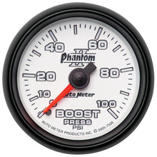 Load image into Gallery viewer, AutoMeter 7506 GAUGE, BOOST, 2 1/16", 100PSI, MECHANICAL, PHANTOM II