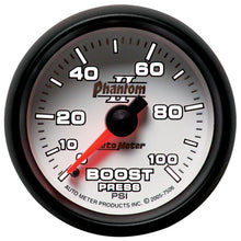 Load image into Gallery viewer, AutoMeter 7506 GAUGE, BOOST, 2 1/16", 100PSI, MECHANICAL, PHANTOM II