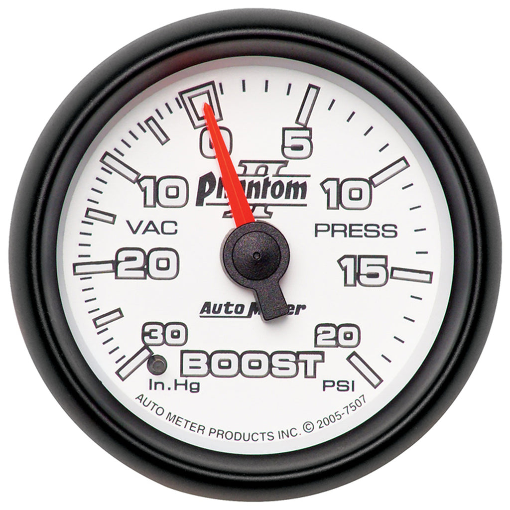 AutoMeter 7507 GAUGE, VAC/BOOST, 2 1/16", 30INHG-20PSI, MECHANICAL, PHANTOM II