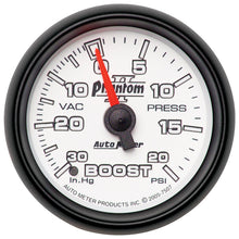Load image into Gallery viewer, AutoMeter 7507 GAUGE, VAC/BOOST, 2 1/16", 30INHG-20PSI, MECHANICAL, PHANTOM II