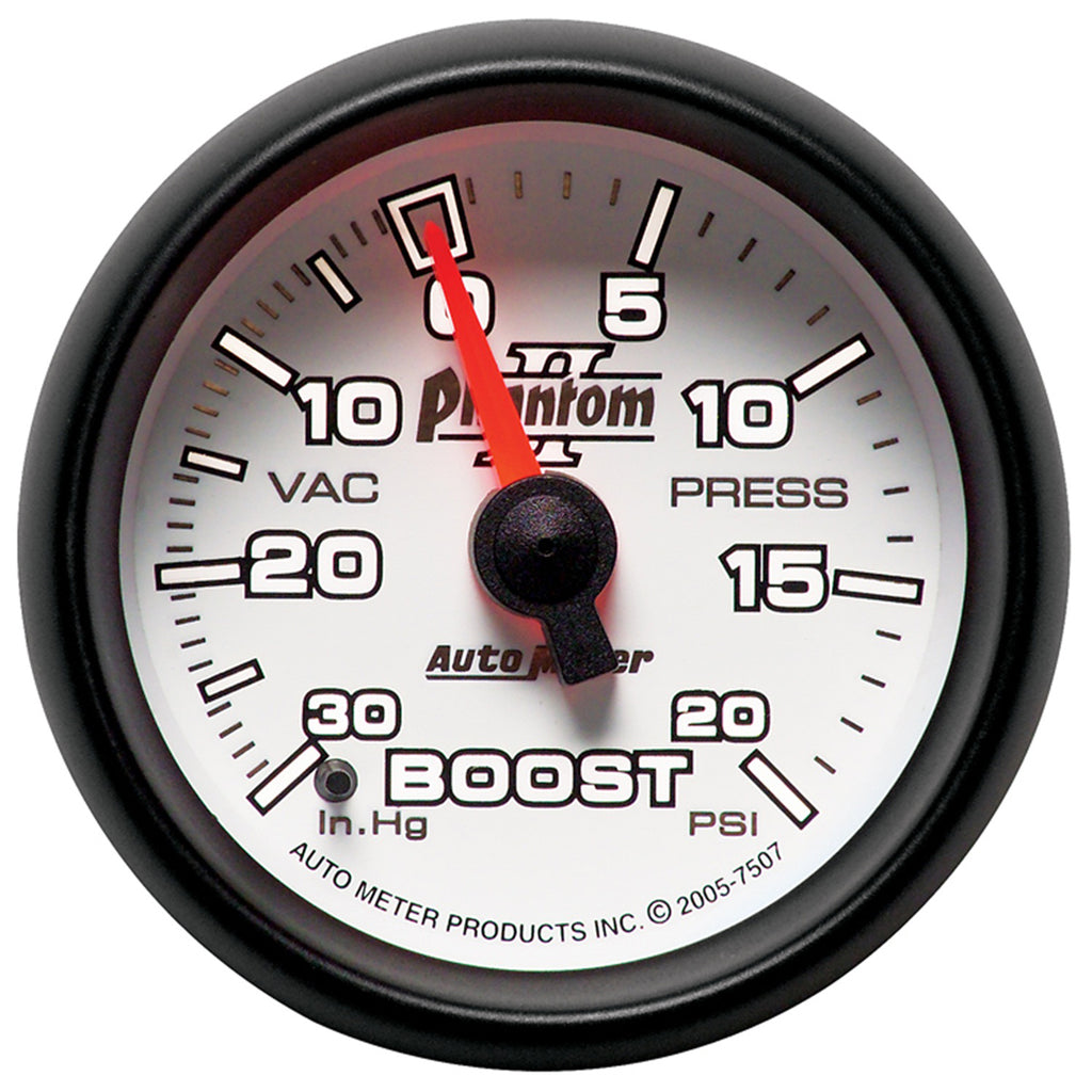 AutoMeter 7507 GAUGE, VAC/BOOST, 2 1/16", 30INHG-20PSI, MECHANICAL, PHANTOM II
