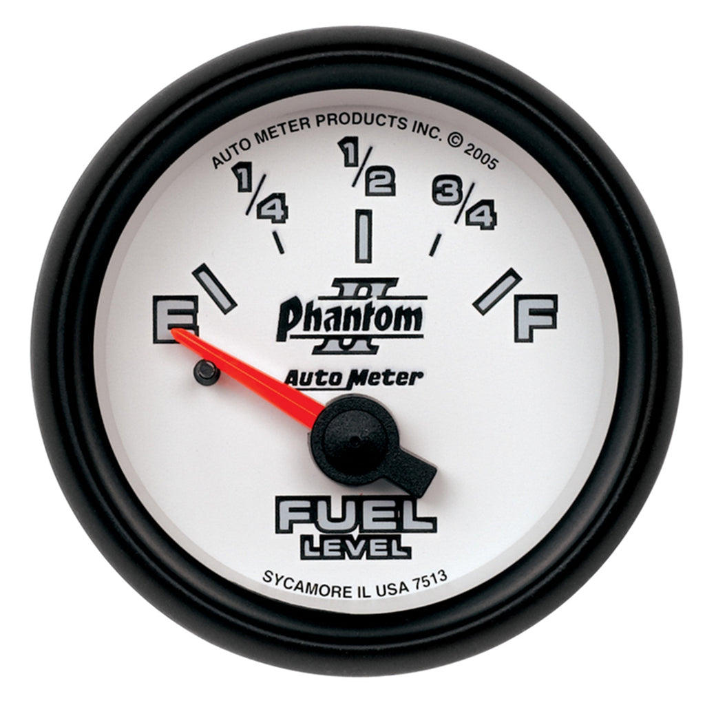 AutoMeter 7513 GAUGE, FUEL LEVEL, 2 1/16", 0OE TO 90OF, ELEC, PHANTOM II