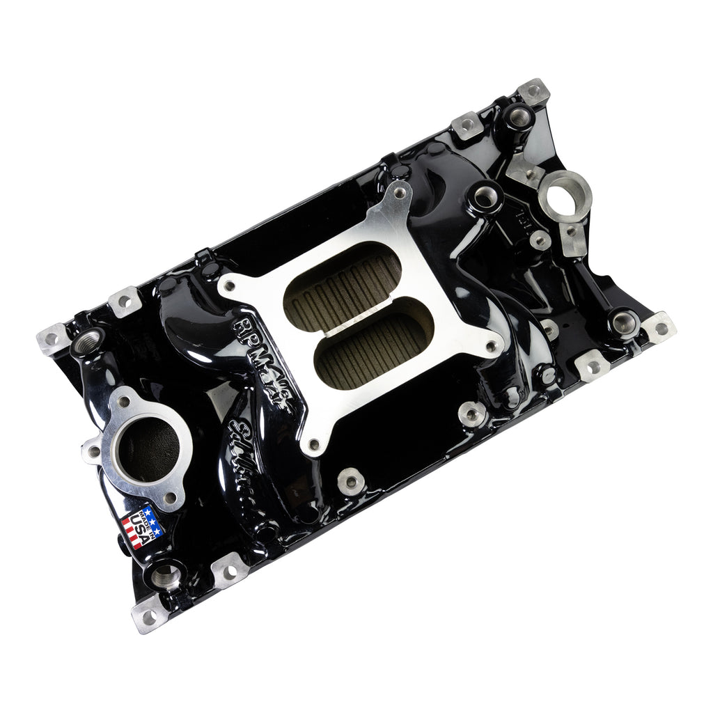 Edelbrock 7516-BP Edelbrock RPM Air-Gap Manifold for Small-Block Chevy Vortec, Black Plasma Finish