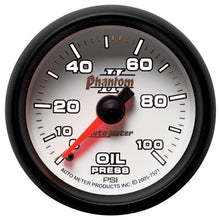 Load image into Gallery viewer, AutoMeter 7521 GAUGE, OIL PRESSURE, 2 1/16", 100PSI, MECHANICAL, PHANTOM II