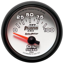 Load image into Gallery viewer, AutoMeter 7527 GAUGE, OIL PRESSURE, 2 1/16", 100PSI, ELECTRIC, PHANTOM II