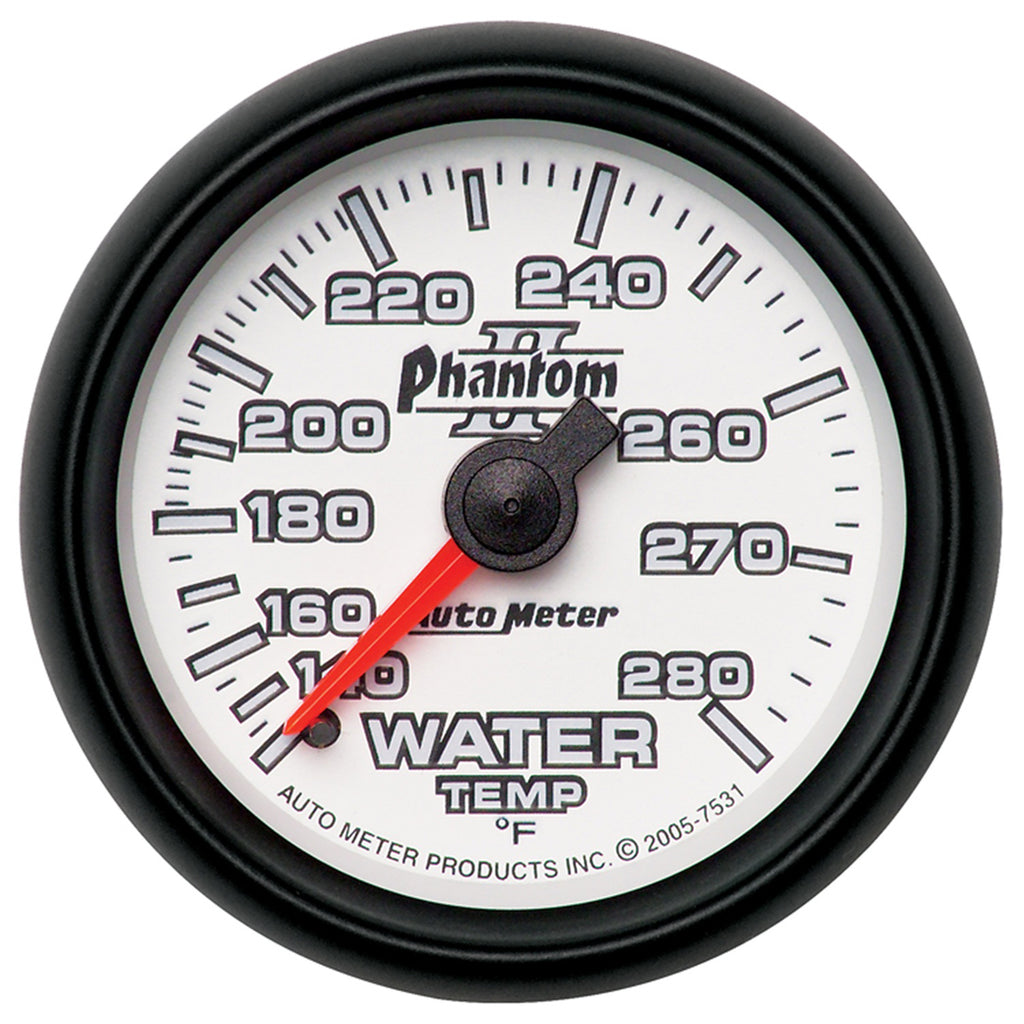 AutoMeter 7531 GAUGE, WATER TEMP, 2 1/16", 140-280?F, MECHANICAL, PHANTOM II