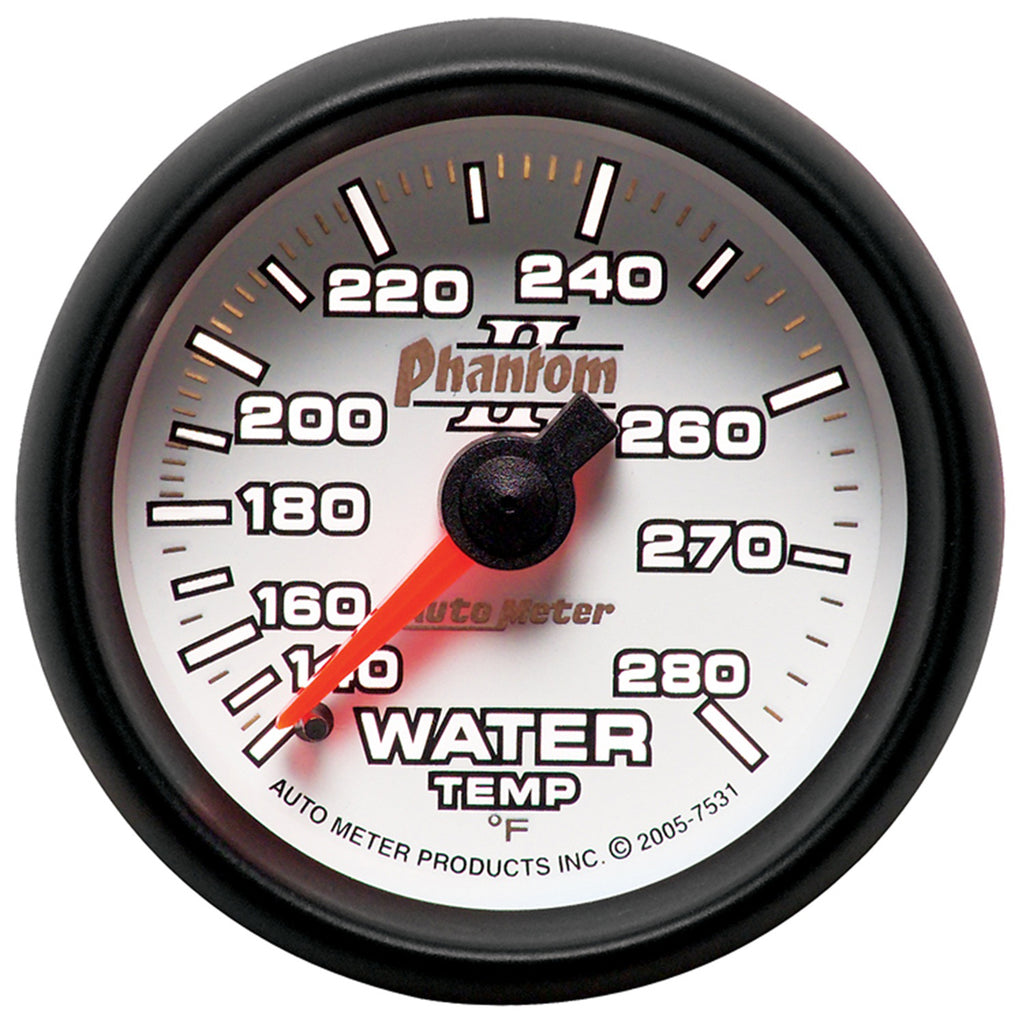 AutoMeter 7531 GAUGE, WATER TEMP, 2 1/16", 140-280?F, MECHANICAL, PHANTOM II