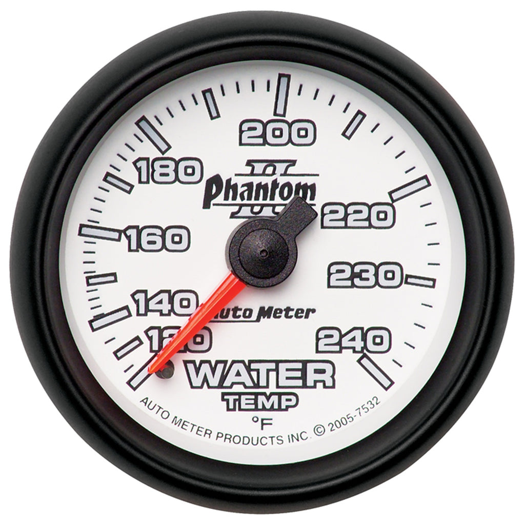 AutoMeter 7532 GAUGE, WATER TEMP, 2 1/16", 120-240?F, MECHANICAL, PHANTOM II