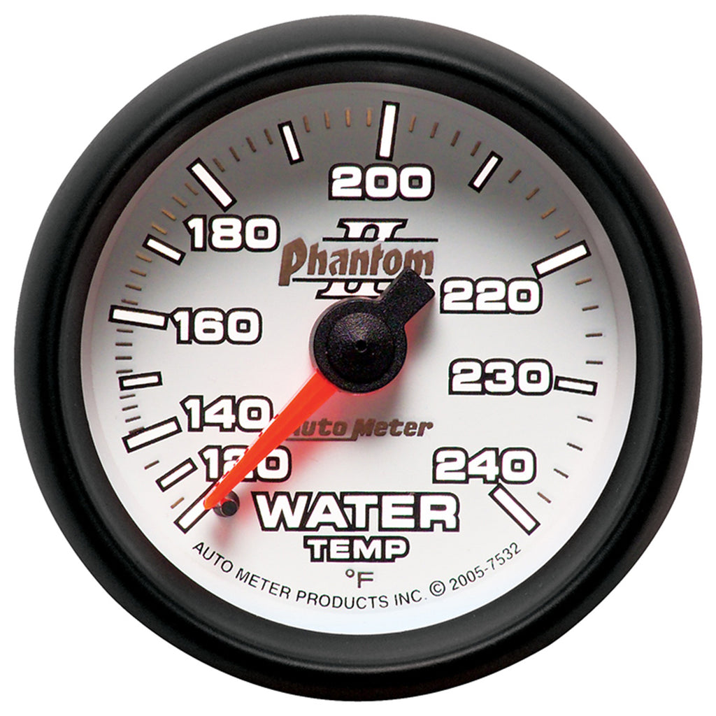 AutoMeter 7532 GAUGE, WATER TEMP, 2 1/16", 120-240?F, MECHANICAL, PHANTOM II
