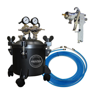 Pro-Tek 7535CK 10 Liter Pressure System / 7535W Tank / 25' Air, Paint Hose / 3000P 1.0 Gun