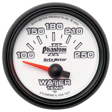 Load image into Gallery viewer, AutoMeter 7537 GAUGE, WATER TEMP, 2 1/16", 100-250?F, ELECTRIC, PHANTOM II