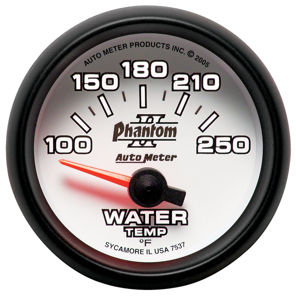 AutoMeter 7537 GAUGE, WATER TEMP, 2 1/16", 100-250?F, ELECTRIC, PHANTOM II