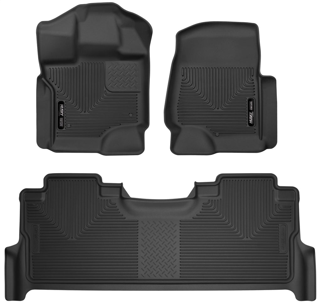 Husky Liners 53388 X-act Contour-Front/2nd Seat Floor Liners for Select Ford F-250 Super Duty, Ford F-350 Super Duty, Ford F-450 Super Duty