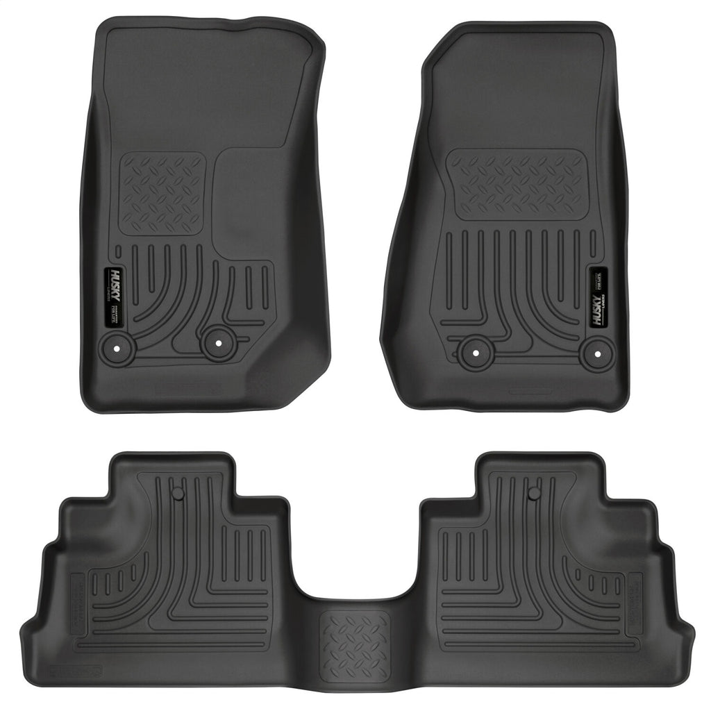 Husky Liners 93971 Weatherbeater-Front/2nd Seat Floor Liners for Select Jeep Wrangler, Jeep Wrangler JK