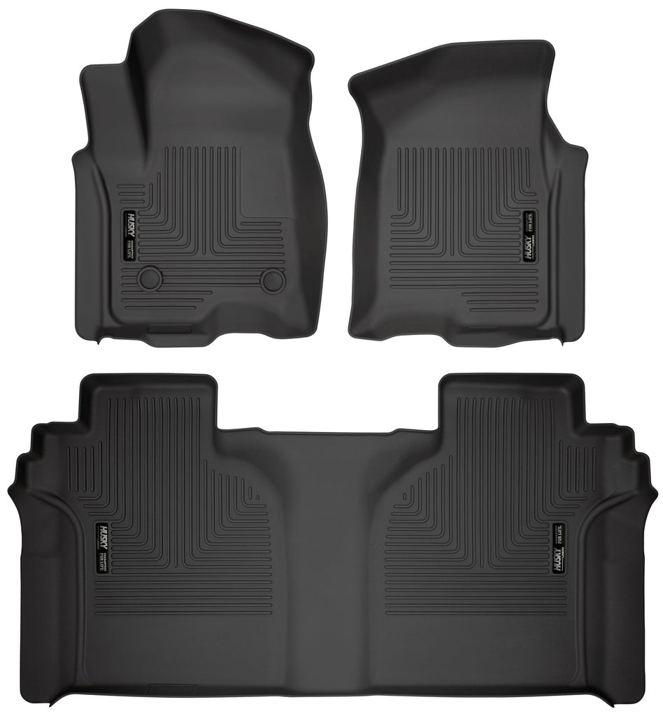 Husky Liners 94021 Weatherbeater-Front/2nd Seat Floor Liners for Select Chevrolet Silverado 1500, Chevrolet Silverado HD, Chevrolet Silverado HD, GMC Sierra 1500, GMC Sierra Limited, GMC Sierra HD, GMC Sierra HD
