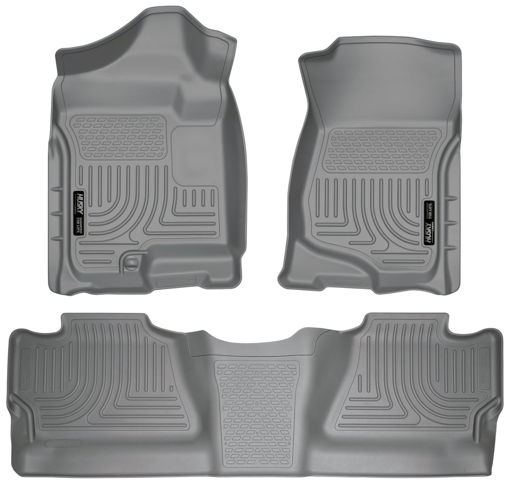 Husky Liners 98202 Weatherbeater-Front/2nd Seat Floor Liners (Footwell Coverage) for Select Chevrolet Silverado 1500, Chevrolet Silverado HD, Chevrolet Silverado HD, GMC Sierra 1500, GMC Sierra HD, GMC Sierra HD