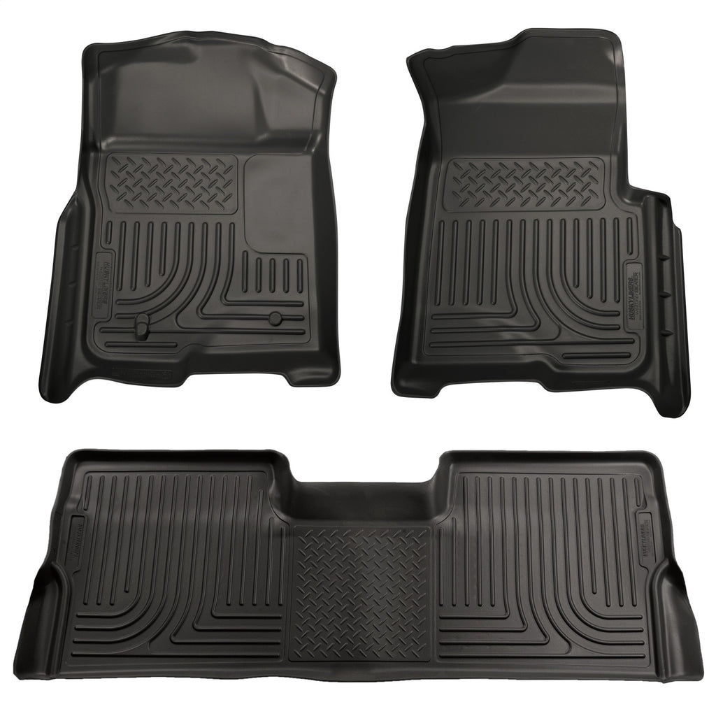 Husky Liners 98391 Weatherbeater-Front/2nd Seat Floor Liners (Footwell Coverage) for Select Ford F-250 Super Duty, Ford F-350 Super Duty
