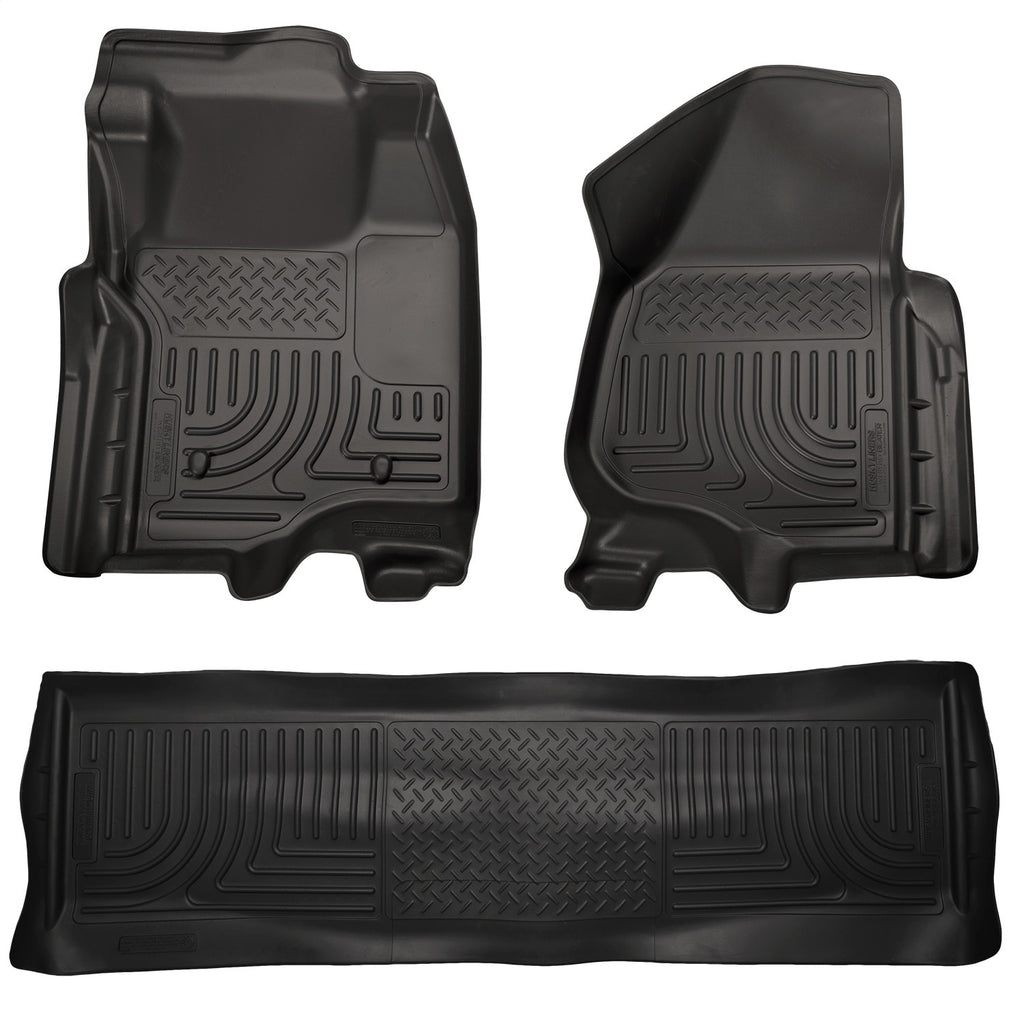 Husky Liners 98711 Weatherbeater-Front/2nd Seat Floor Liners (Footwell Coverage) for Select Ford F-250 Super Duty, Ford F-350 Super Duty, Ford F-450 Super Duty
