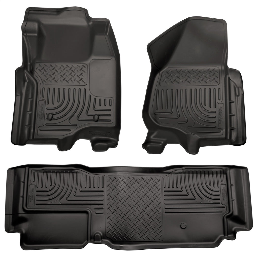 Husky Liners 98721 Weatherbeater-Front/2nd Seat Floor Liners (Footwell Coverage) for Select Ford F-250 Super Duty, Ford F-350 Super Duty