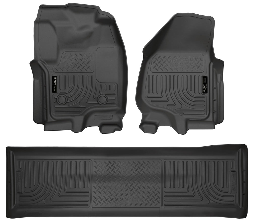 Husky Liners 99711 Weatherbeater-Front/2nd Seat Floor Liners (Footwell Coverage) for Select Ford F-250 Super Duty, Ford F-350 Super Duty, Ford F-450 Super Duty