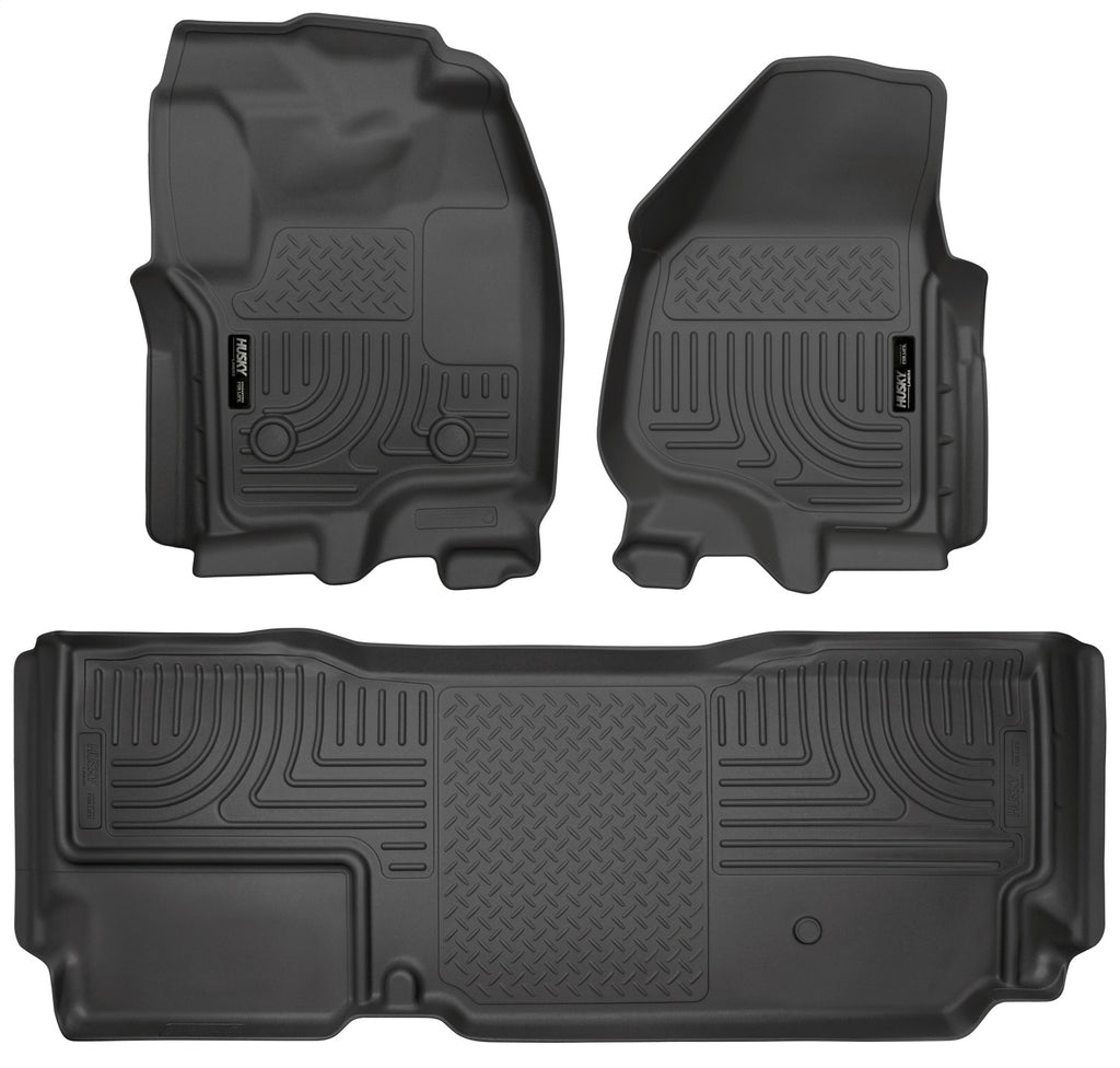 Husky Liners 99721 Weatherbeater-Front/2nd Seat Floor Liners (Footwell Coverage) for Select Ford F-250 Super Duty, Ford F-350 Super Duty