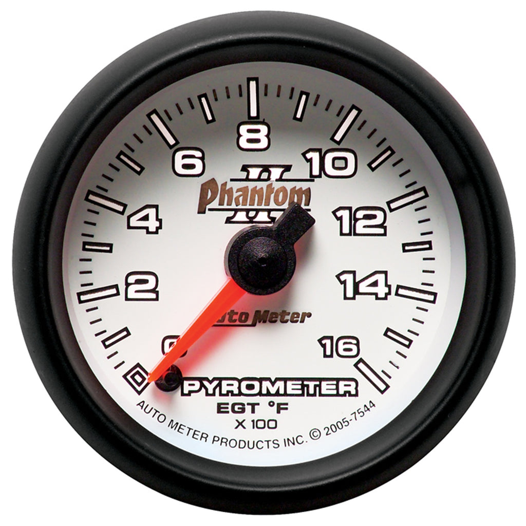 AutoMeter 7544 GAUGE, PYROMETER (EGT), 2 1/16", 1600?F, DIGITAL STEPPER MOTOR, PHANTOM II