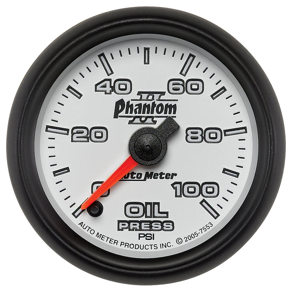 AutoMeter 7553 GAUGE, OIL PRESSURE, 2 1/16", 100PSI, DIGITAL STEPPER MOTOR, PHANTOM II