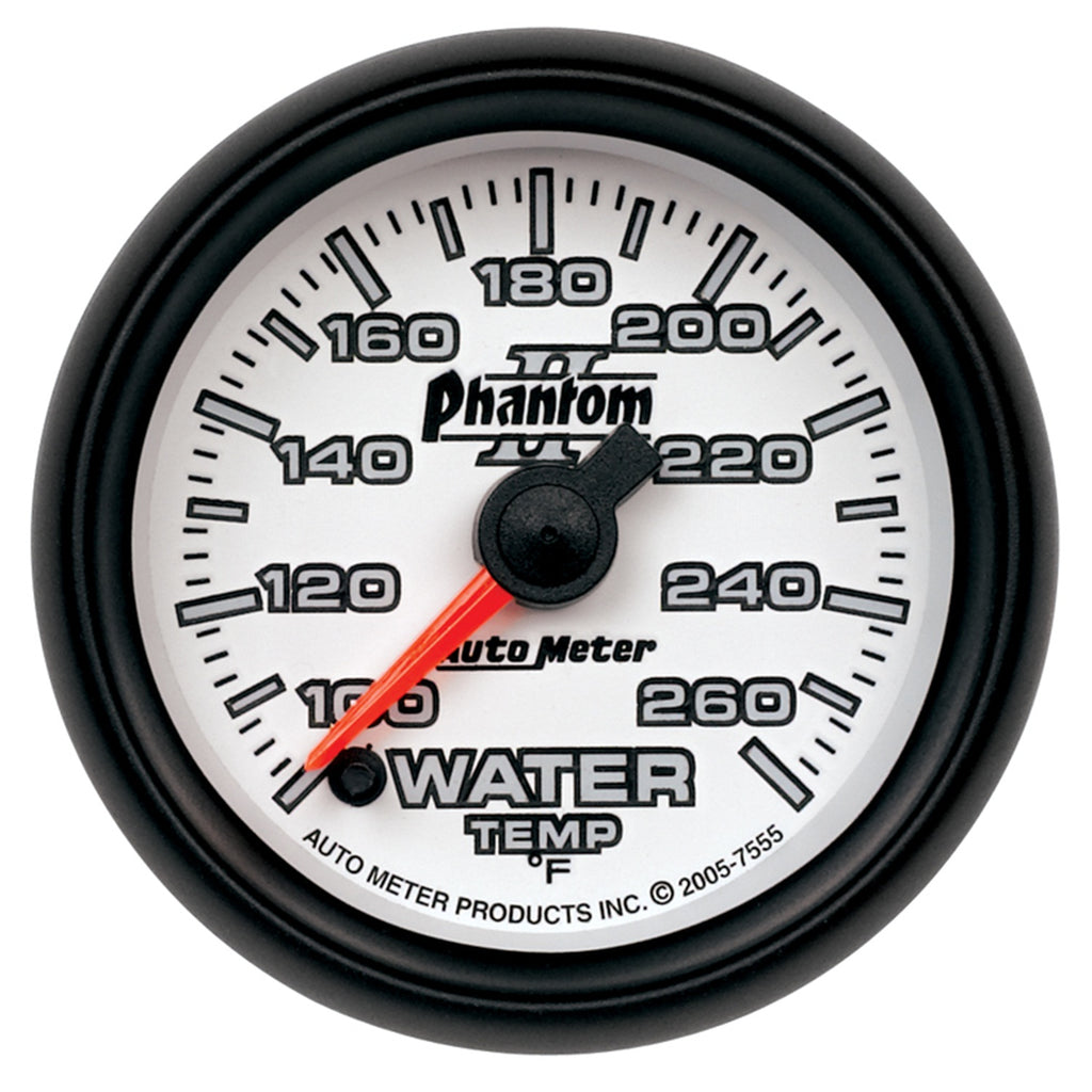 AutoMeter 7555 GAUGE, WATER TEMP, 2 1/16", 100-260?F, DIGITAL STEPPER MOTOR, PHANTOM II