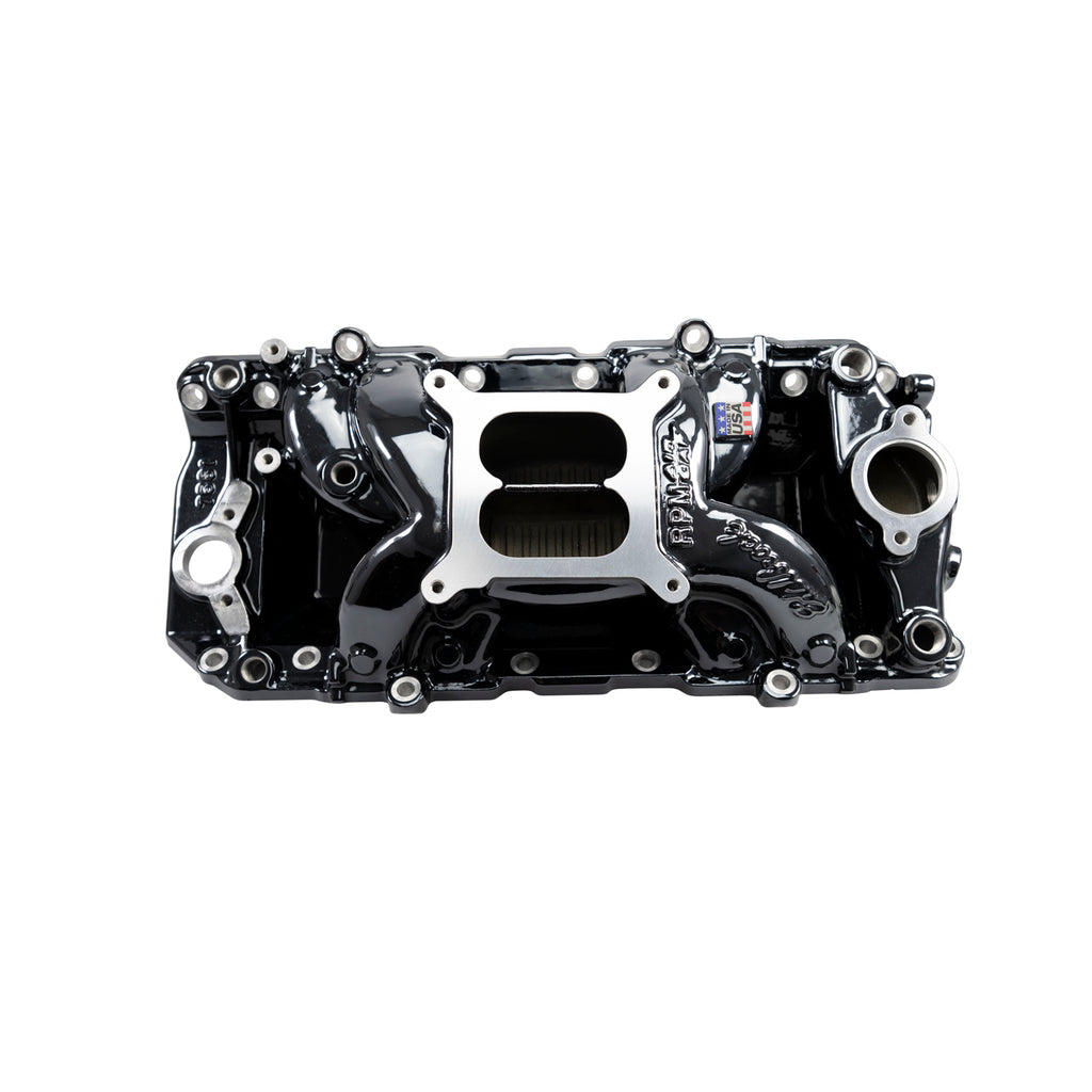 Edelbrock 7561-BP RPM Air-Gap Intake Manifold for Big-Block Chevy Oval Port, Black Plasma Finish