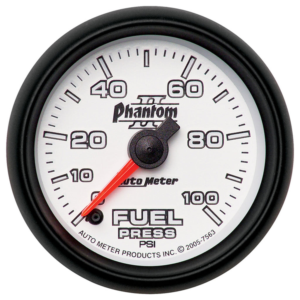 AutoMeter 7563 GAUGE, FUEL PRESSURE, 2 1/16", 100PSI, DIGITAL STEPPER MOTOR, PHANTOM II