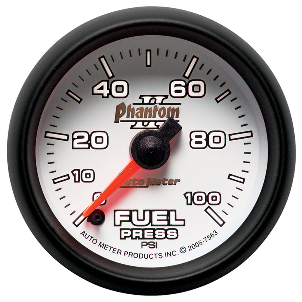 AutoMeter 7563 GAUGE, FUEL PRESSURE, 2 1/16", 100PSI, DIGITAL STEPPER MOTOR, PHANTOM II