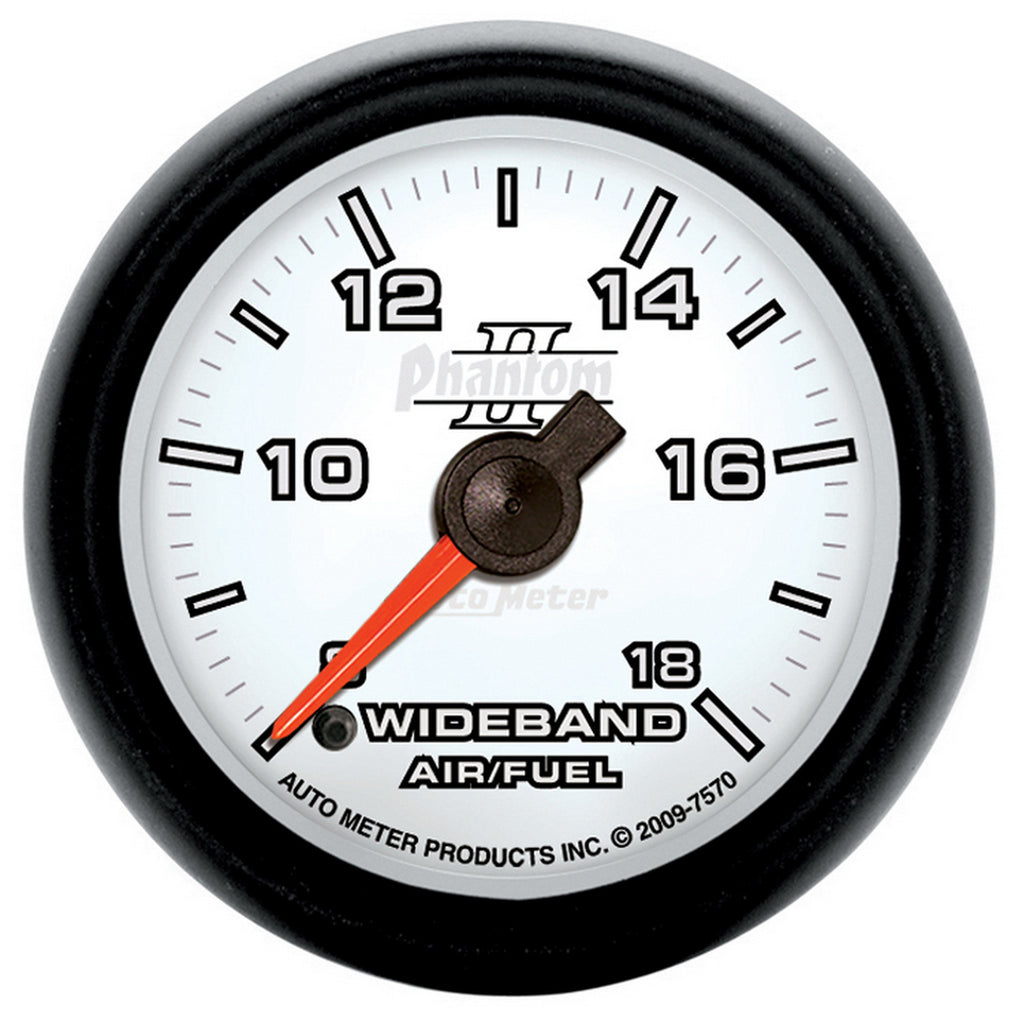 AutoMeter 7570 GAUGE, AIR/FUEL RATIO-WIDEBAND, ANALOG, 2 1/16", 8:1-18:1, STPR MTR, PHANTOM II