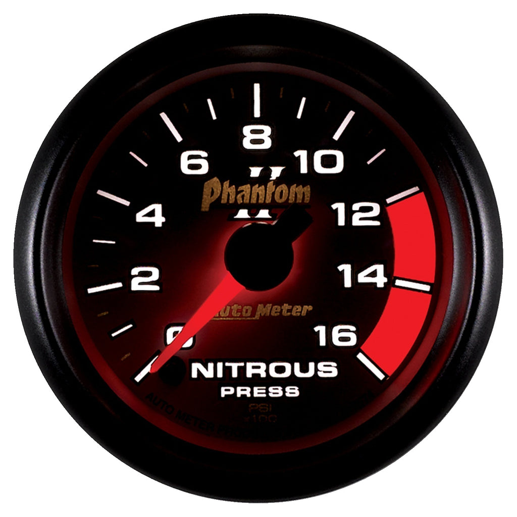 AutoMeter 7574 GAUGE, NITROUS PRESSURE, 2 1/16", 1600PSI, DIGITAL STEPPER MOTOR, PHANTOM II