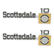 Load image into Gallery viewer, 7580-CK-Fender-Badge-Pair-Scottsdale-10-Black-Silver--Bronze-2Pcs