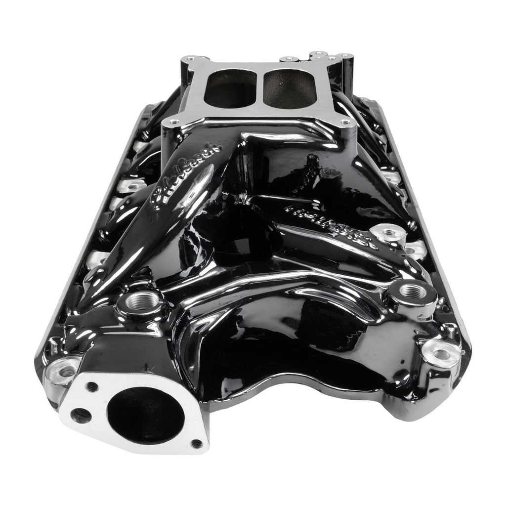 Edelbrock 7581-BP RPM Air-Gap Small Block Ford 351W Intake Manifold, Black Plasma Finish for Select Bricklin SV-1, DeTomaso Pantera, Ford Bronco, Ford Country Sedan, Ford Country Squire, Ford Custom, Ford Custom 500, Ford E-100 Econoline, Ford E-100