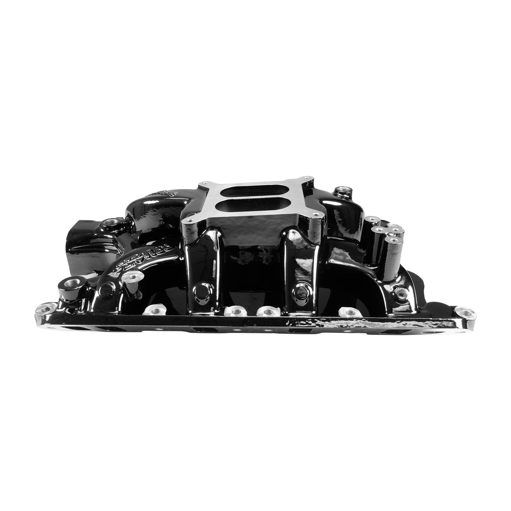 Edelbrock 7581-BP RPM Air-Gap Small Block Ford 351W Intake Manifold, Black Plasma Finish for Select Bricklin SV-1, DeTomaso Pantera, Ford Bronco, Ford Country Sedan, Ford Country Squire, Ford Custom, Ford Custom 500, Ford E-100 Econoline, Ford E-100