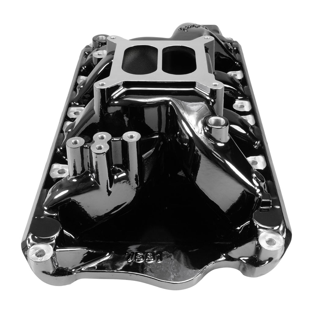 Edelbrock 7581-BP RPM Air-Gap Small Block Ford 351W Intake Manifold, Black Plasma Finish for Select Bricklin SV-1, DeTomaso Pantera, Ford Bronco, Ford Country Sedan, Ford Country Squire, Ford Custom, Ford Custom 500, Ford E-100 Econoline, Ford E-100