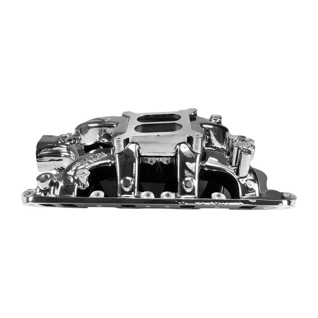 Edelbrock 7581-CP RPM Air-Gap Small Block Ford 351W Intake Manifold, Chrome Plasma Finish for Select Bricklin SV-1, DeTomaso Pantera, Ford Bronco, Ford Country Sedan, Ford Country Squire, Ford Custom, Ford Custom 500, Ford E-100 Econoline, Ford E-100