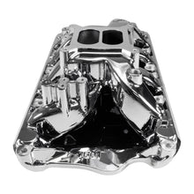 Load image into Gallery viewer, Edelbrock 7581-CP RPM Air-Gap Small Block Ford 351W Intake Manifold, Chrome Plasma Finish for Select Bricklin SV-1, DeTomaso Pantera, Ford Bronco, Ford Country Sedan, Ford Country Squire, Ford Custom, Ford Custom 500, Ford E-100 Econoline, Ford E-100